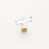 Emtek - Crystal T Knob, 2-1/8'', US3NL - Unlacquered Brass