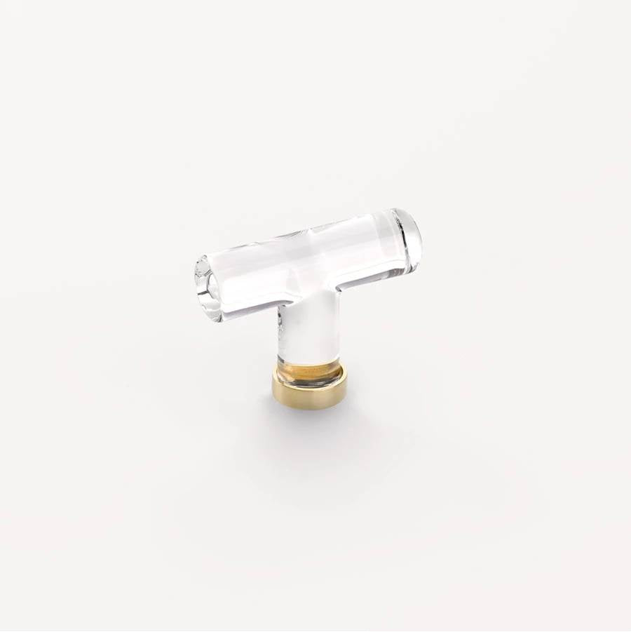 Emtek - Crystal T Knob, 2-1/8'', US3 - Polished Brass