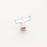 Emtek - Crystal T Knob, 2-1/8'', US3 - Polished Brass