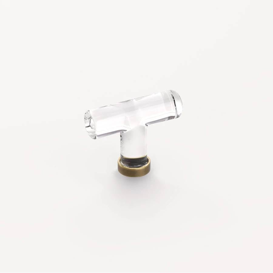Emtek - Crystal T Knob, 2-1/8'', US7 - French Antique