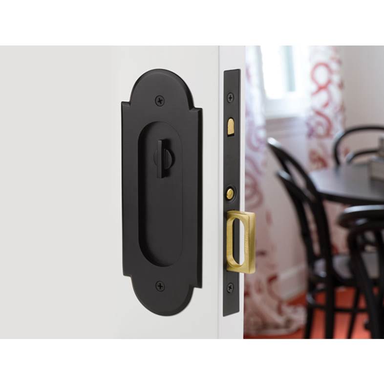 Emtek - Privacy, Pocket Door Mortise Lock, No.8, US19 - Flat Black