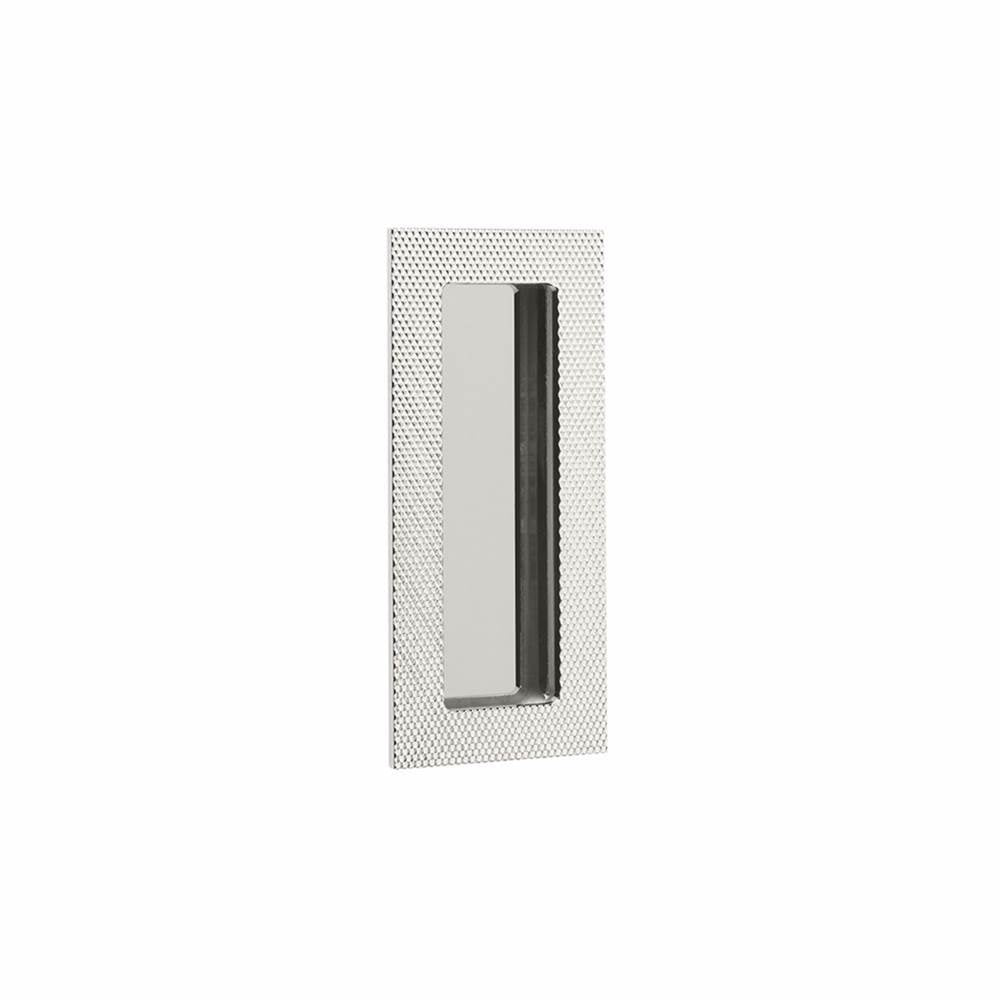 Emtek - Modern Rectangular, 4'' Knurled Flush Pulls with plain pocket, US14PVD - Polished Nickel