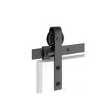 Emtek - Barn Door, Classic, Face Mount, 8'', Spoked Wheel, Classic Fastener, US19, Double Door - Flat Black