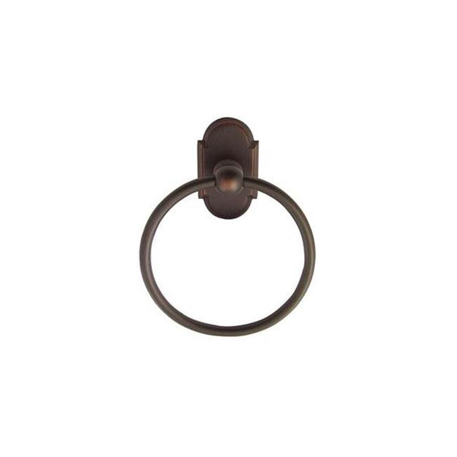Emtek - Brass TowelRing, Arts and Crafts Rosette, 6-7/8'', US10B - Oil Rubbed Bronze