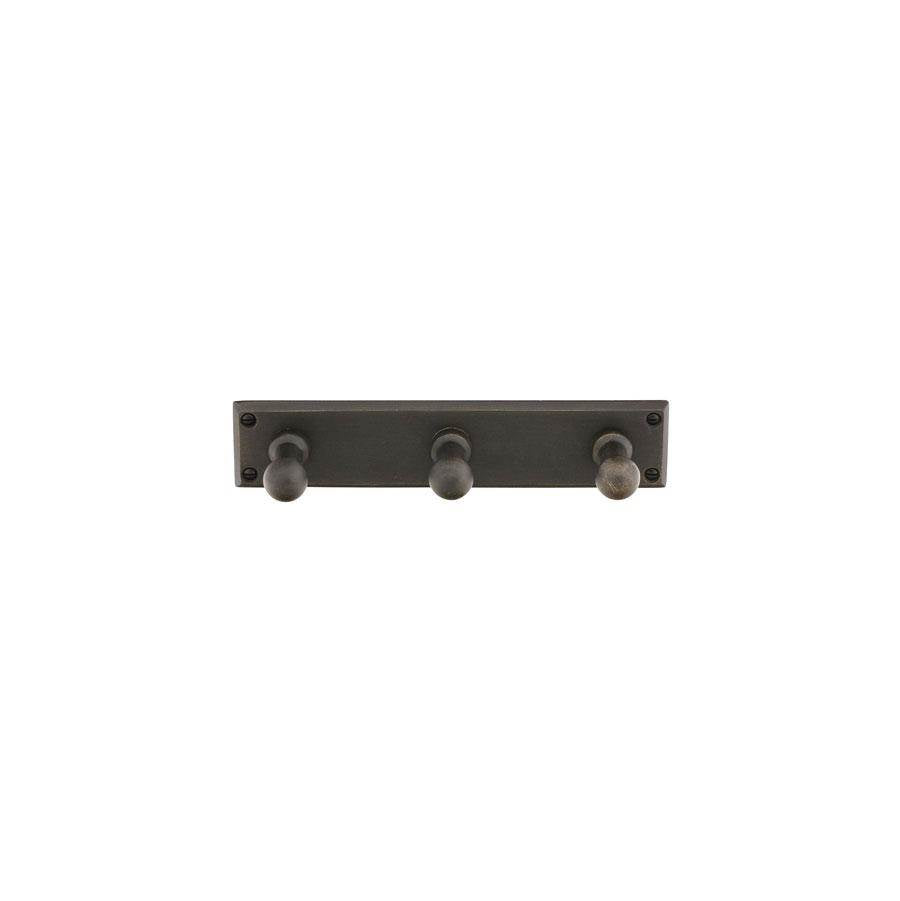 Emtek - Bronze 3 Hooks with plate, TWB - Tumbled White Bronze