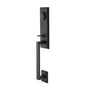 Emtek - Sgl Cyl, Rustic Modern Rectangular Monolithic Tub Ent, Aurora Lever, LH, FB - Flat Black Bronze Patina