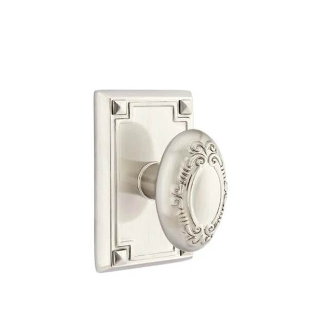 Emtek - Dummy, Arts and Crafts Rectangular Rosette, Victoria Knob, US15 - Satin Nickel