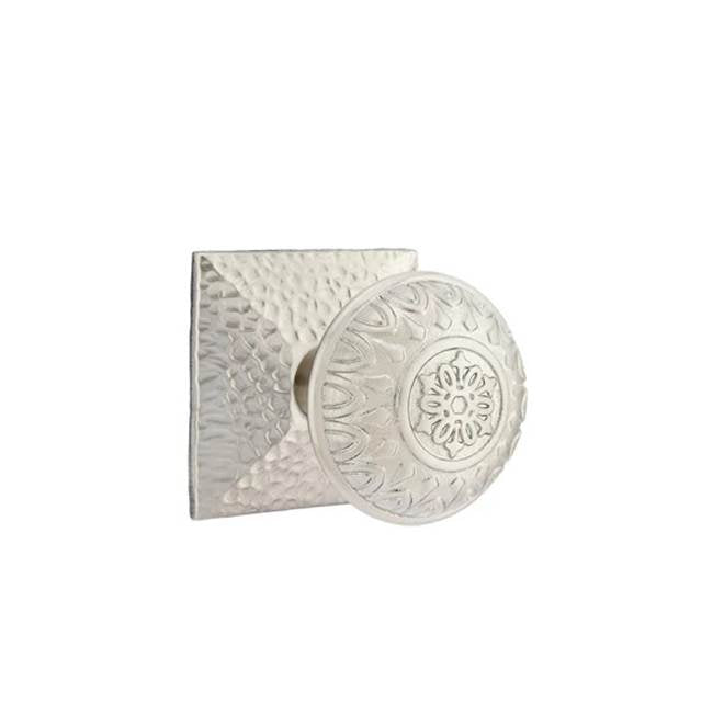 Emtek - Passage, Hammered Rosette, Lancaster Knob, US15 - Satin Nickel
