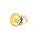 Emtek - Concealed, Privacy, Rope Rosette, Diamond Crystal Knob, US3 Lifetime - Polished Brass