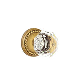 Emtek - Concealed, Privacy, Rope Rosette, Diamond Crystal Knob, US7 - French Antique