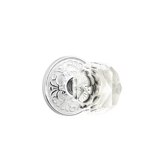 Emtek - Dummy, Lancaster Rosette, Diamond Crystal Knob, US26 - Polished Chrome