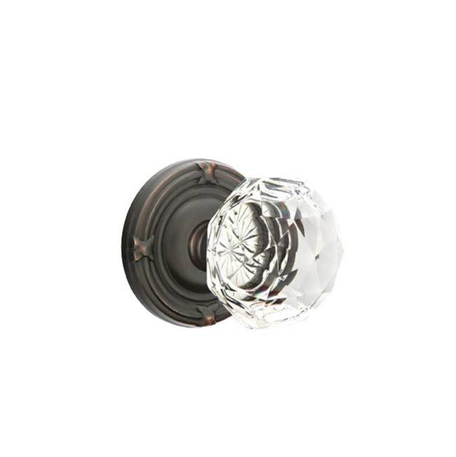 Emtek - Privacy, Ribbon and Reed Rosette, Diamond Crystal Knob, US10B - Oil Rubbed Bronze