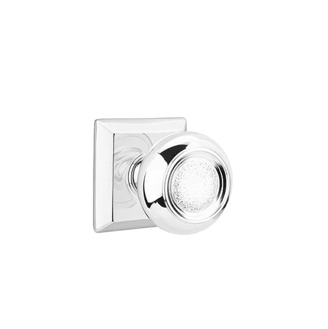 Emtek - Concealed, Passage, Quincy Rosette, Belmont Knob, US26 - Polished Chrome