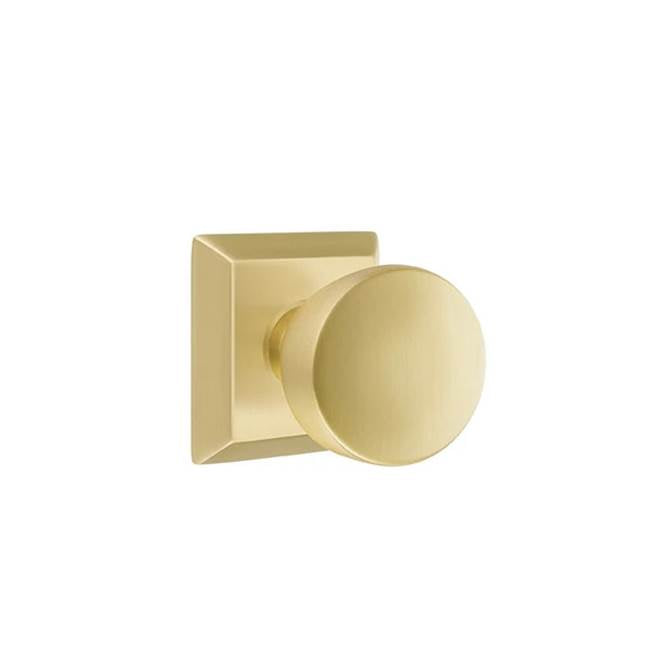 Emtek - Concealed, Passage, Quincy Rosette, Laurent Knob, US4 - Satin Brass