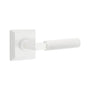 Emtek - Concealed Fastener, Select Privacy, Quincy Rosette MW, L-Square Stem MW, Knurled Handle MW - Matte White