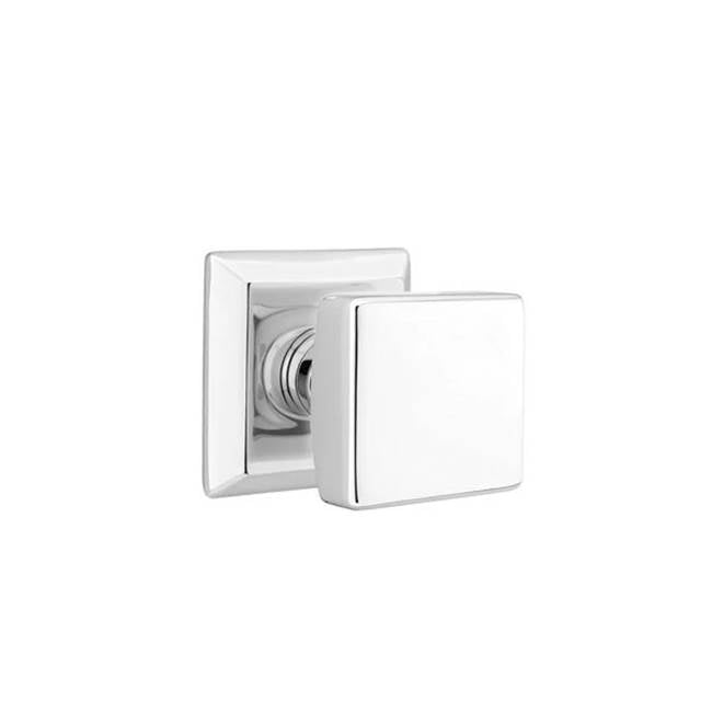 Emtek - Privacy, Quincy Rosette, Square Knob, US26 - Polished Chrome