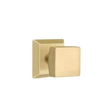 Emtek - Passage, Quincy Rosette, Square Knob, US4 - Satin Brass