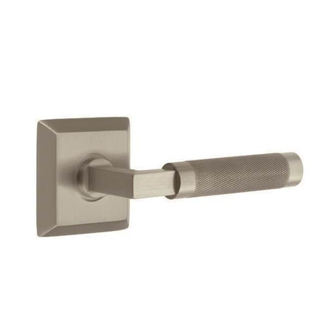 Emtek - Select Privacy, Quincy Rosette US15A, L-Square Stem US15A, Knurled Handle US15A RH - Pewter
