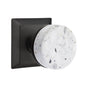 Emtek - Concealed Fastener, Select Privacy, Quincy Rosette US19, Conical Stem US19, Light Terrazzo Knob - Flat Black