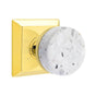 Emtek - Concealed Fastener, Select Privacy, Quincy Rosette US3NL, Conical Stem US3NL, Light Terrazzo Knob - Unlacquered Brass