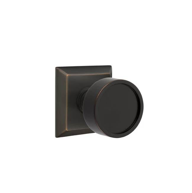 Emtek - Concealed, Privacy, Quincy Rosette, Verve Knob, US10B - Oil Rubbed Bronze