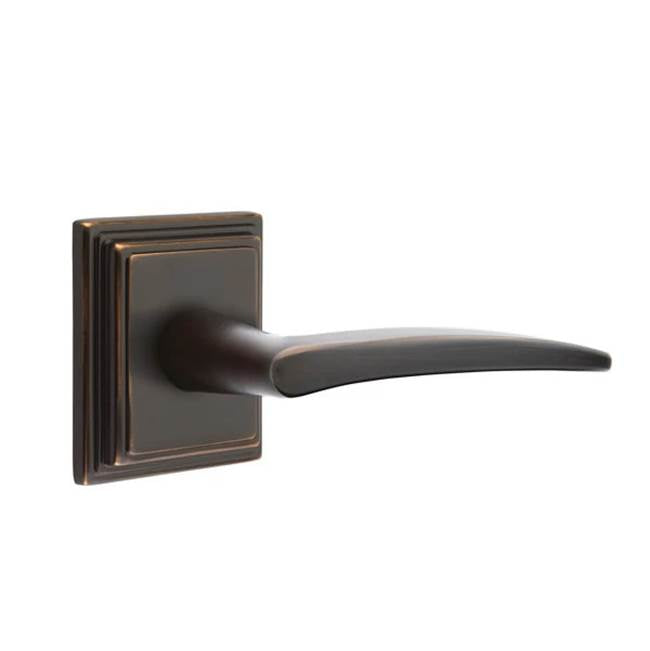 Emtek - Passage, Wilshire Rosette, Poseidon Lever, LH, US10B - Oil Rubbed Bronze