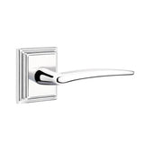 Emtek - Privacy, Wilshire Rosette, Poseidon Lever, RH, US26 - Polished Chrome