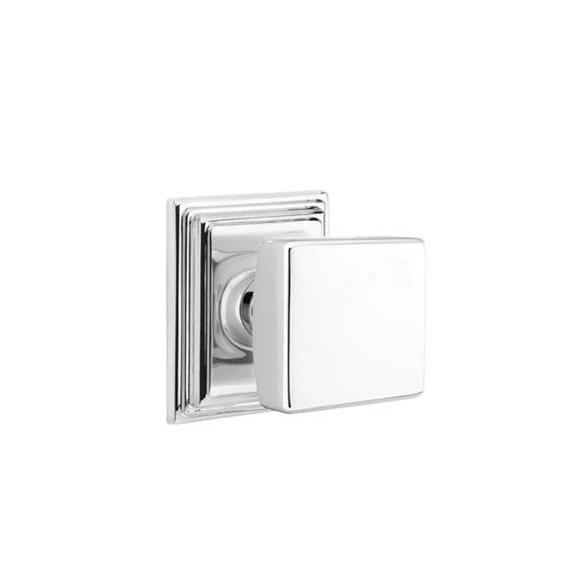 Emtek - Passage, Wilshire Rosette, Square Knob, US26 - Polished Chrome