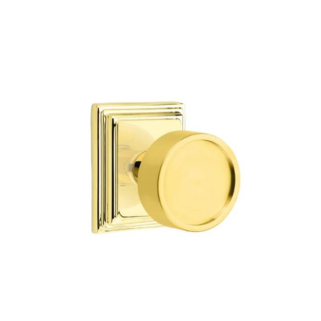 Emtek - Passage, Wilshire Rosette, Verve Knob, US3NL - Unlacquered Brass