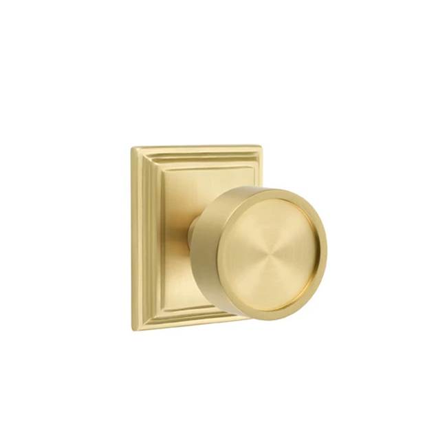 Emtek - Passage, Wilshire Rosette, Verve Knob, US4 - Satin Brass