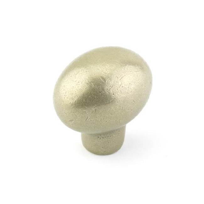 Emtek - Sandcast Bronze Egg Knob, 1-1/4'', TWB - Tumbled White Bronze