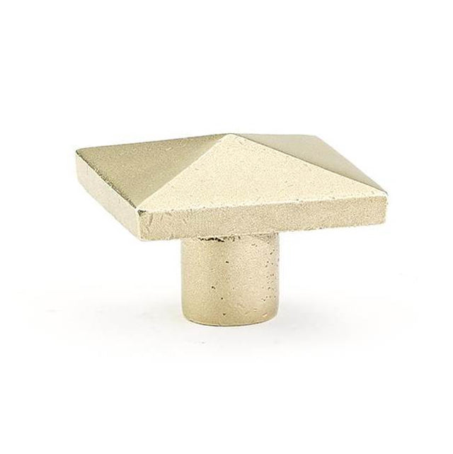 Emtek - Sandcast Bronze Square Knob, 1-1/4'', TWB - Tumbled White Bronze