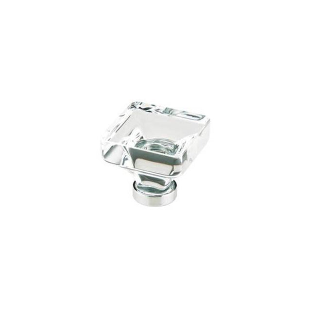 Emtek - Lido Crystal Knob, 1-3/8'', US3NL - Unlacquered Brass