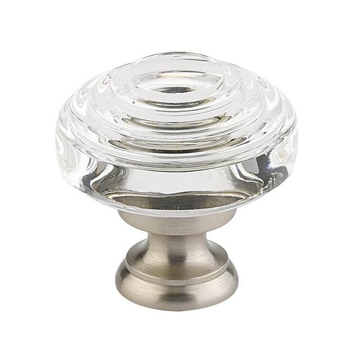 Emtek - Deco Crystal Knob, Cabinet, 1-5/8'', US4 - Satin Brass