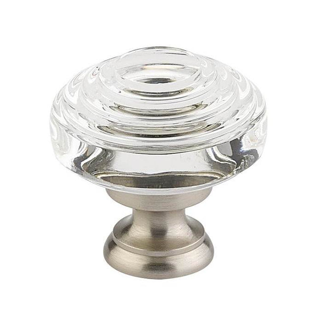 Emtek - Deco Crystal Knob, Cabinet, 1-5/8'', US4 - Satin Brass
