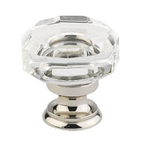 Emtek - Lowell Crystal Knob, Cabinet, 1-3/8'', US3NL - Unlacquered Brass
