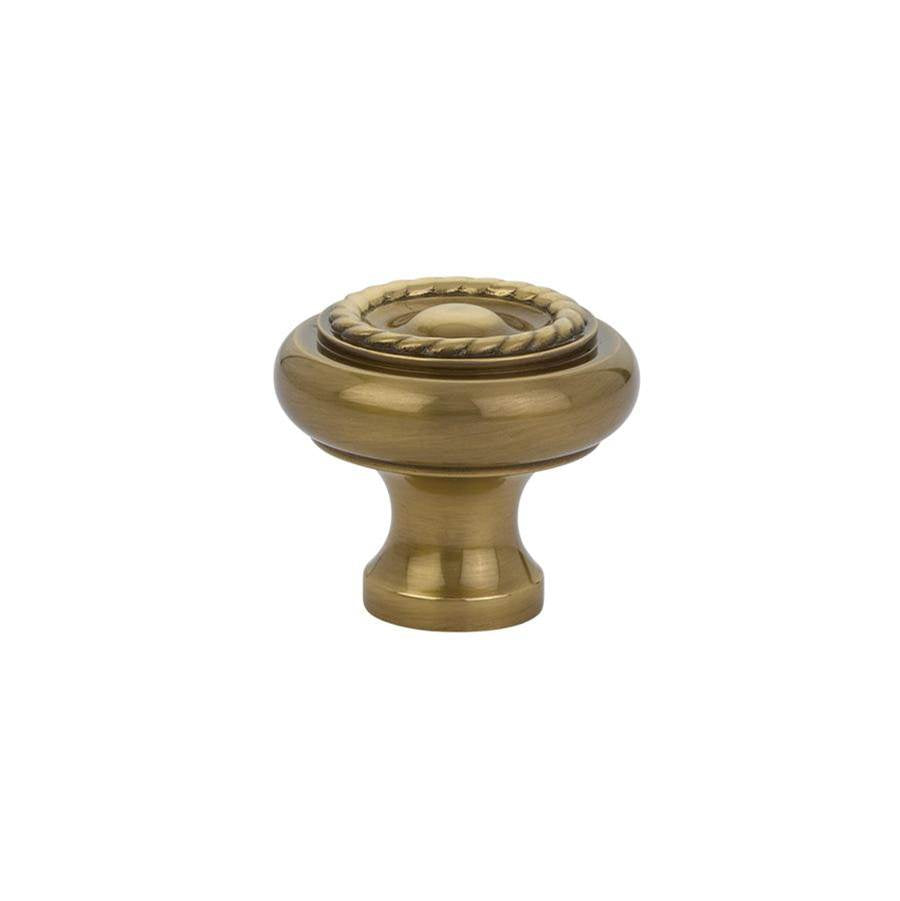 Emtek - Cabinet Knob, Brass Rope, 1-1/4'', US7 - French Antique