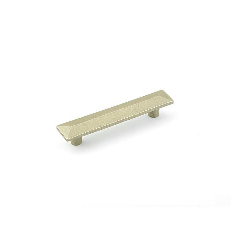 Emtek - Sandcast Bronze Pyramid Pull, 6'' C-C, TWB - Tumbled White Bronze