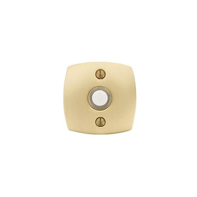 Emtek - Brass Doorbell, Modern Rectangular Rosette, US3NL - Unlacquered Brass