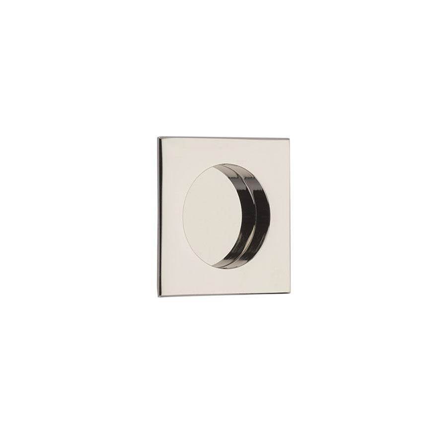 Emtek - Square Flush Pull with Round Bore, US14 - Polished Nickel