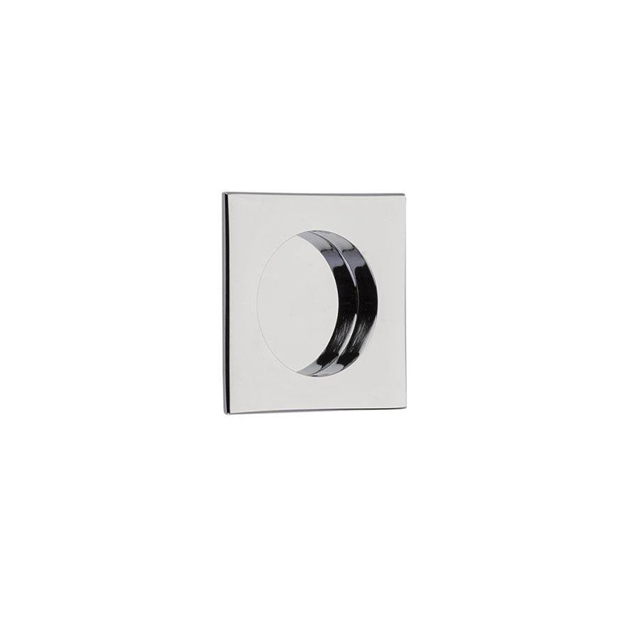 Emtek - Square Flush Pull with Round Bore, US26 - Polished Chrome