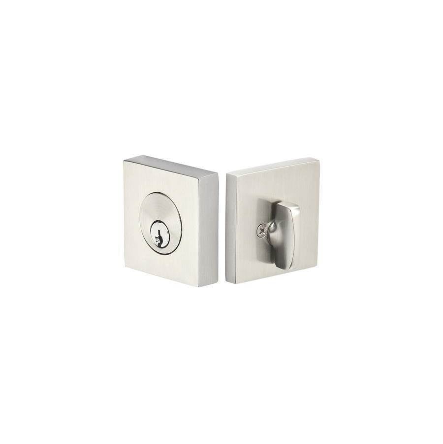 Emtek - Square Deadbolt, Dbl, US3NL - Unlacquered Brass