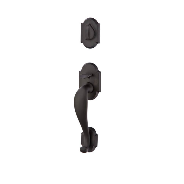 Emtek - Sgl Cyl, Denver Tub Ent, Aurora Lever, LH, FB - Flat Black Bronze Patina