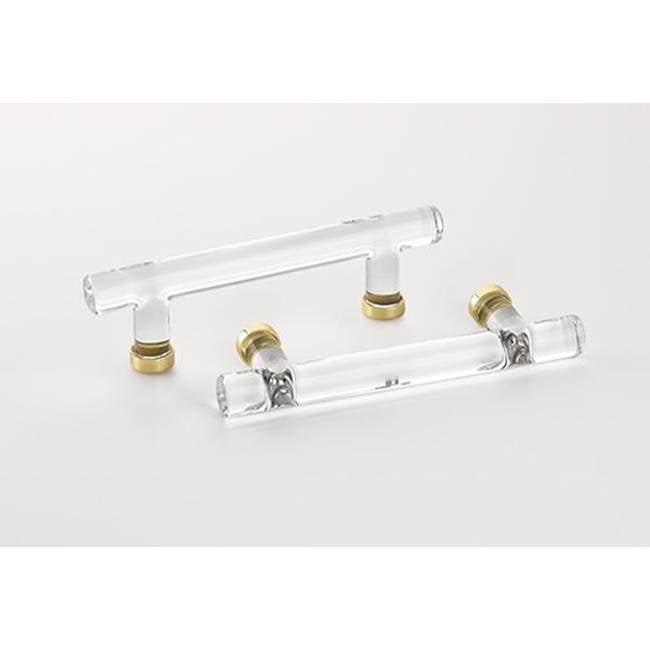 Emtek - Crystal Bar Pull, 4'' C-C, US7 - French Antique