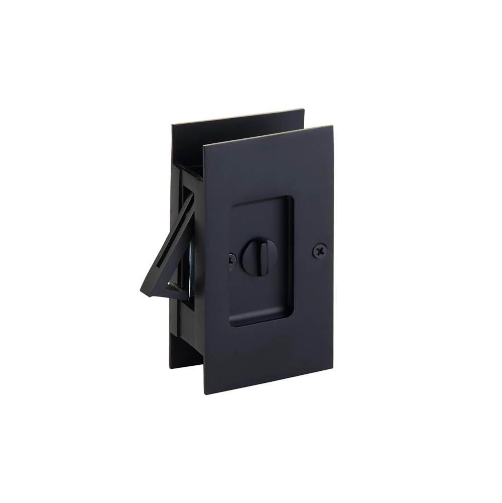 Emtek - Modern Rectangular Pocket Door Lock, Privacy, US19 - Flat Black