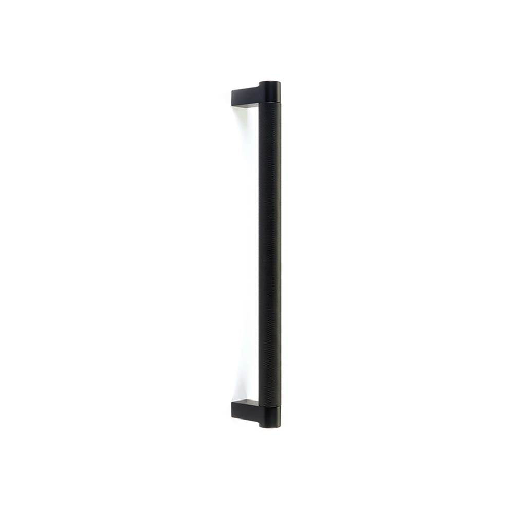 Emtek - Concealed Surface, SELECT Appliance Pull 12 in. c-to-c, Rectangular Stem US19, Knurled Bar US19 - Flat Black