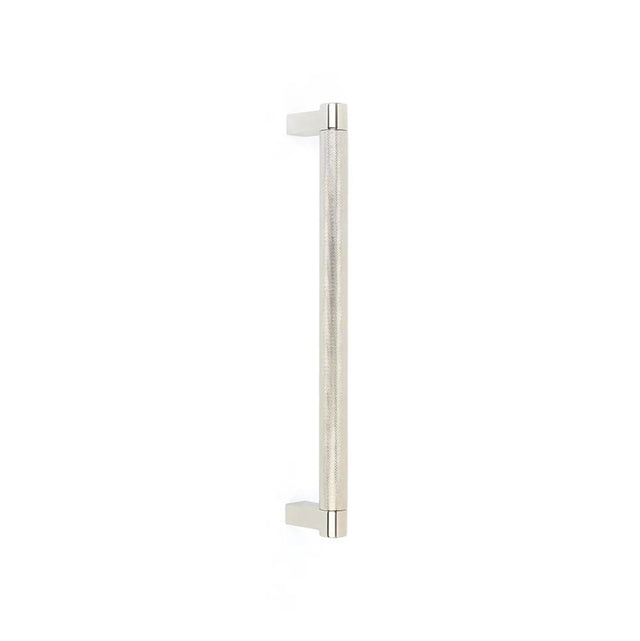 Emtek - Concealed Surface, SELECT Appliance Pull 12 in. c-to-c, Rectangular Stem US14, Knurled Bar US14 - Polished Nickel