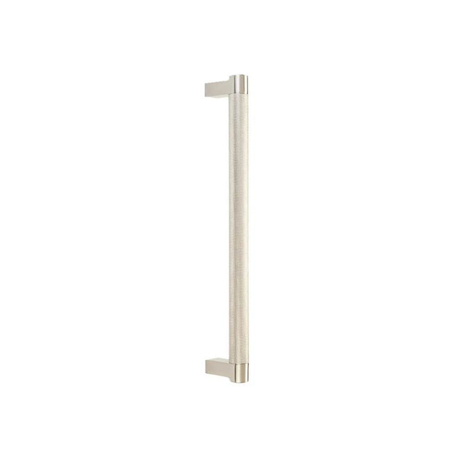 Emtek - SELECT Appliance Pull 12 in. c-to-c, Rectangular Stem US15, Knurled Bar US15 - Satin Nickel