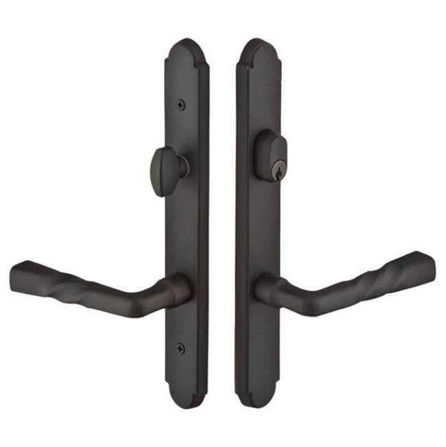 Emtek - Multi Point C6, Keyed with American Cyl, Arched Style, 1-1/2'' x 11'', Yuma Lever, LH, TWB - Tumbled White Bronze