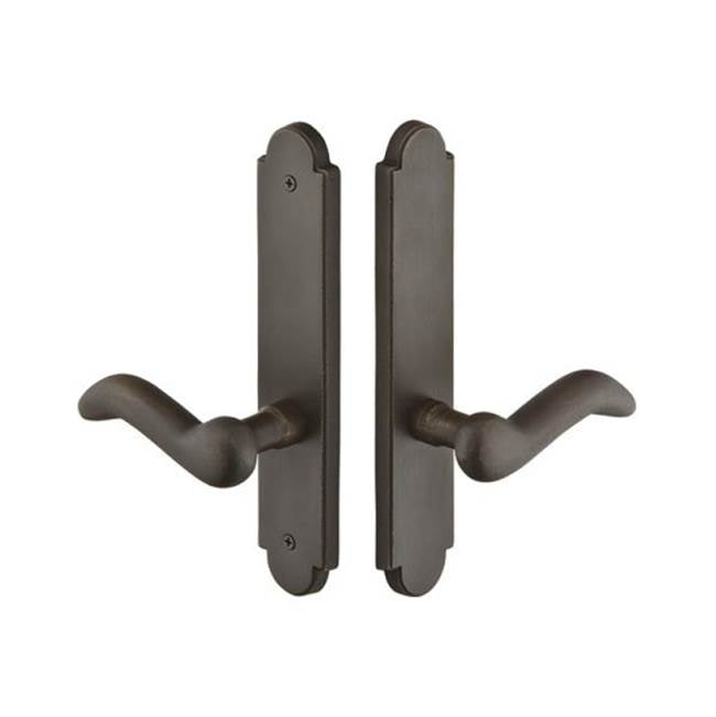 Emtek - Multi Point C6, Non-Keyed American T-turn IS, Arched Style, 2'' x 10'', Yuma Lever, RH, TWB - Tumbled White Bronze